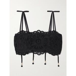 Zimmermann Rhiannon embellished cropped cotton-lace top size 4
